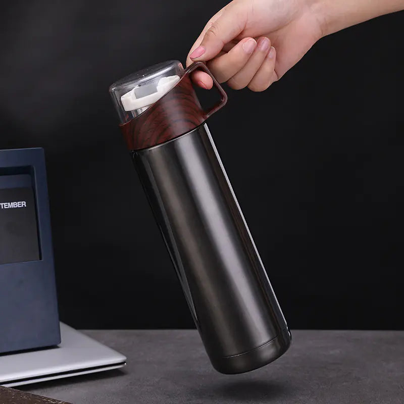 Chic Wood Finish Insulated Travel Cup