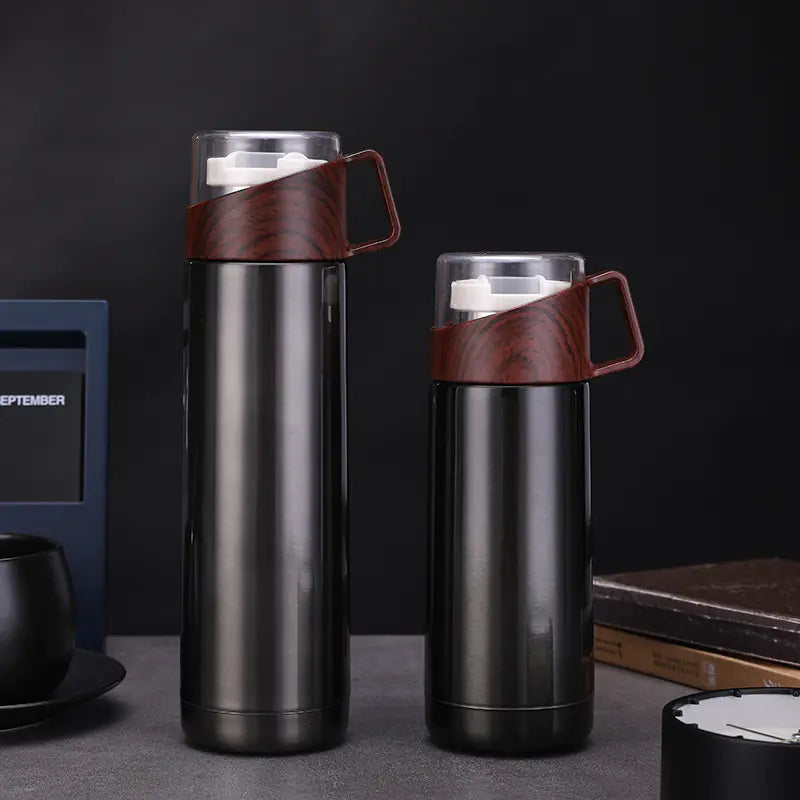Chic Wood Finish Insulated Travel Cup