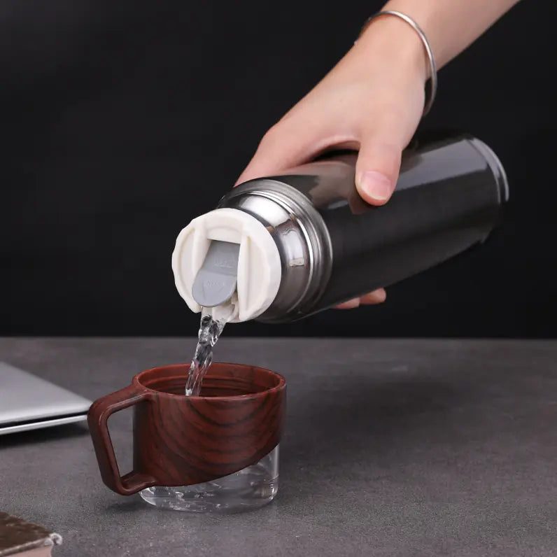 Chic Wood Finish Insulated Travel Cup