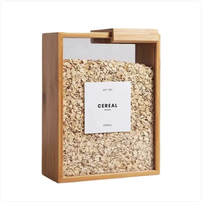 Bamboo Grain Keeper Box with Sliding Lid