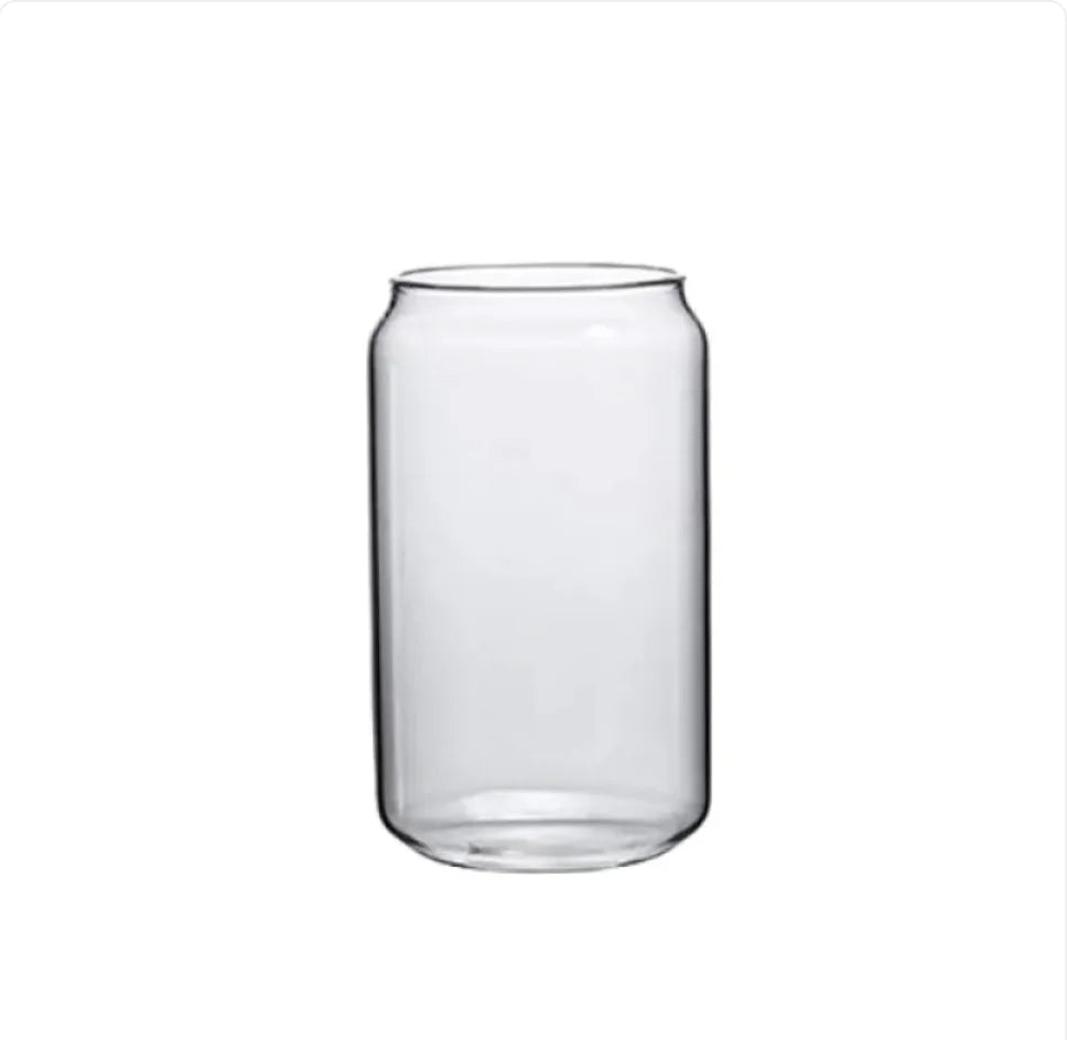 Clear Glass Sipper with Straw & Lid