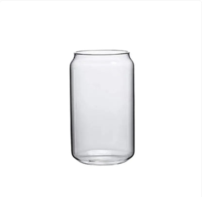 Clear Glass Sipper with Straw & Lid