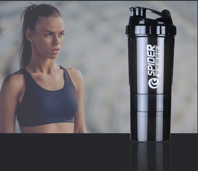 Triple-Layer Fitness Mixer Bottle